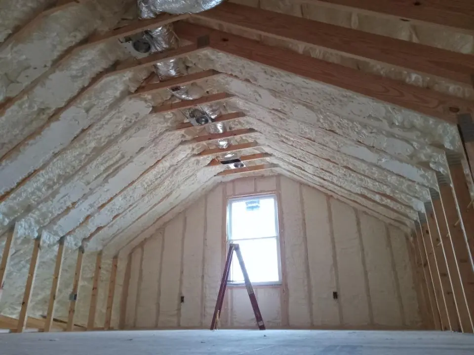 Spray foam roofing application for Crawl Space Insulation project in Jennings